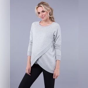 Seraphine Grey Cotton Blend Maternity & Nursing Sweatshirt
